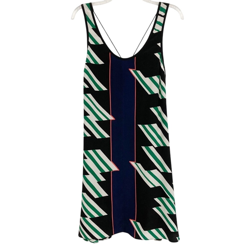 Derek Lam 10 Crosby 100% Silk Mini Dress Size 4 Strappy Back Lined Sleeveless